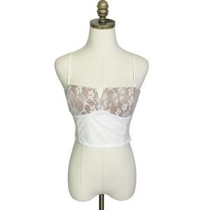 Tiger Mist White Lace Bust Crop Top Bustier S 2551